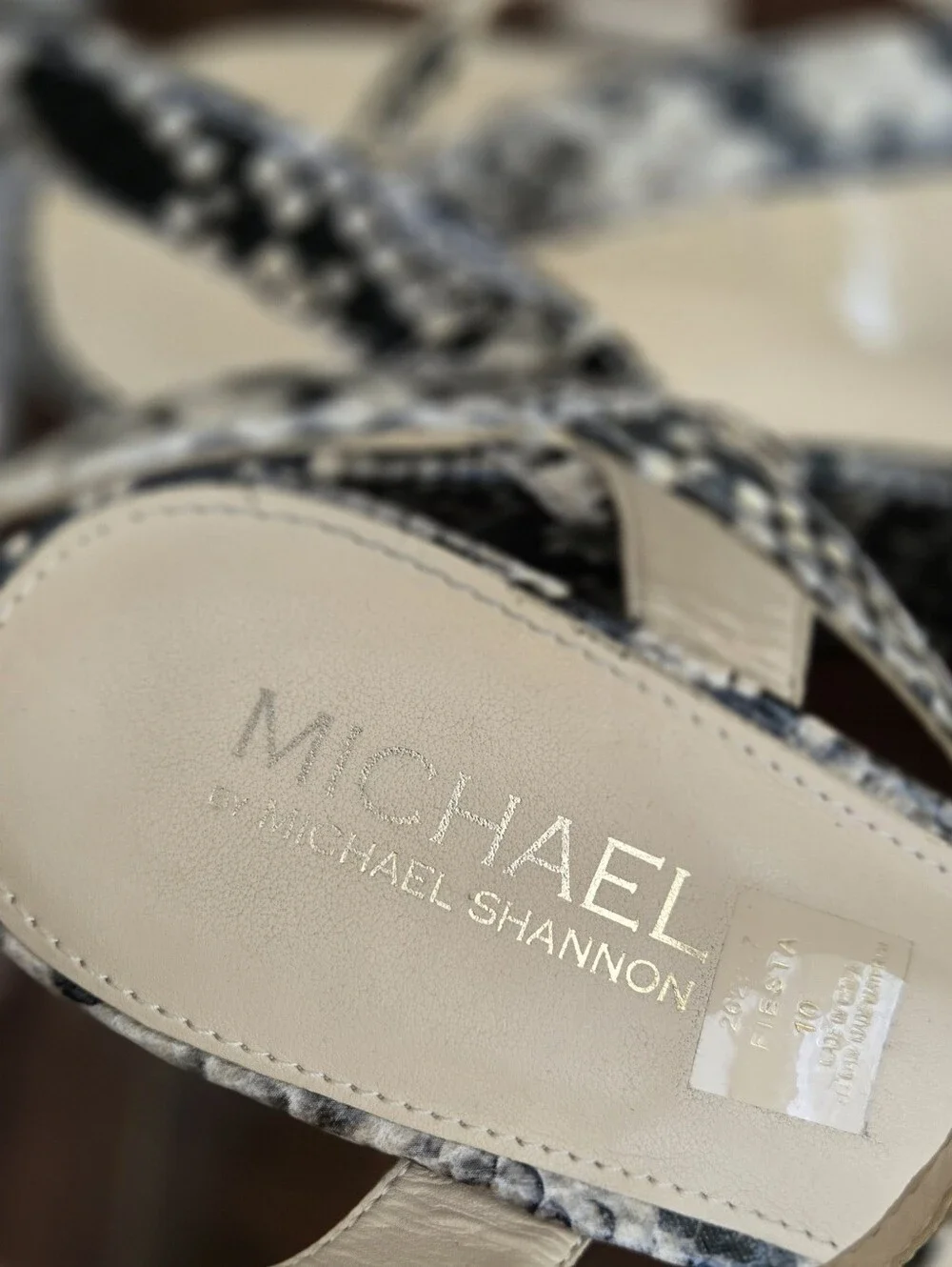 Michael By Michael Shannon Snake-Print Wedge Sandals